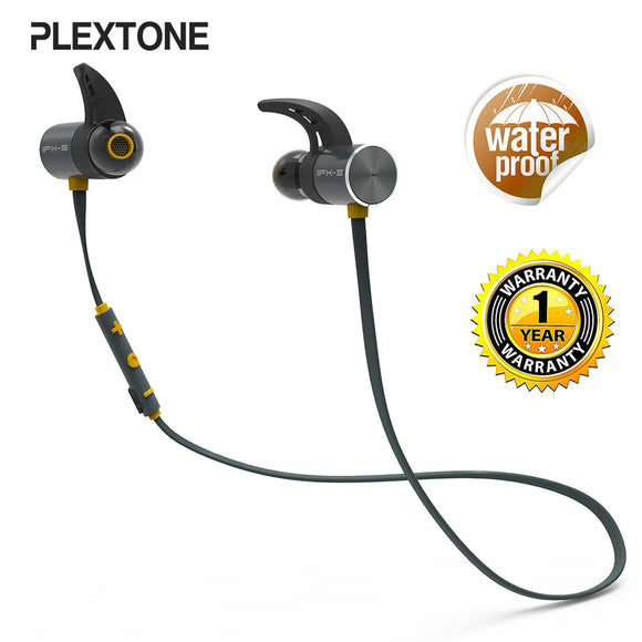 Plextone BX343 Wireless Headphone Bluetooth IPX5 Waterproof Earbuds Magnetic Earphones With Microphone