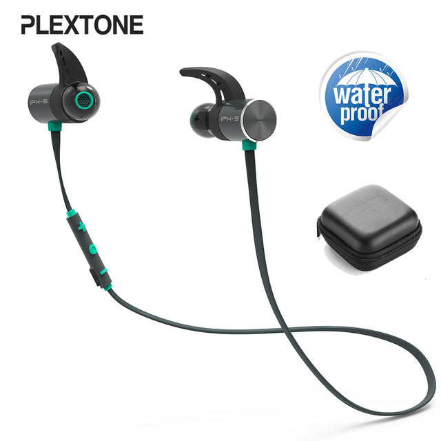 Plextone BX343 Wireless Headphone Bluetooth IPX5 Waterproof Earbuds Magnetic Earphones With Microphone